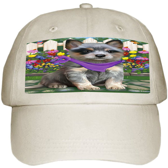 Spring Floral Blue Heeler Dog Ball Hat Cap HAT60462