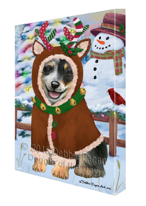 Christmas Gingerbread House Candyfest Blue Heeler Dog Canvas Print Wall Art Décor CVS127988