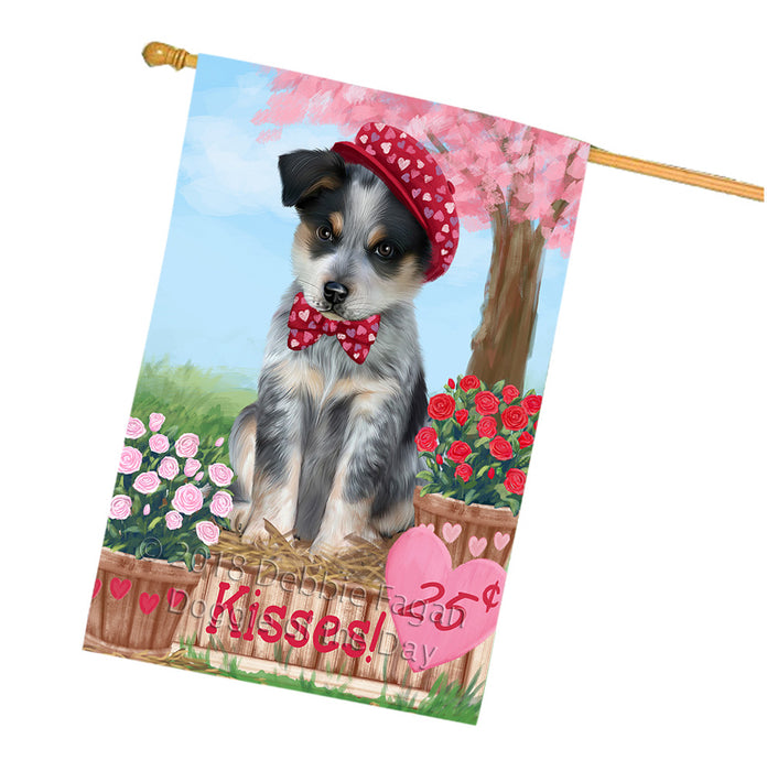 Rosie 25 Cent Kisses Blue Heeler Dog House Flag FLG56621