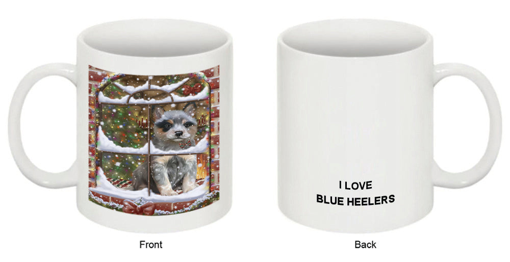 Please Come Home For Christmas Blue Heeler Dog Sitting In Window Coffee Mug MUG49019