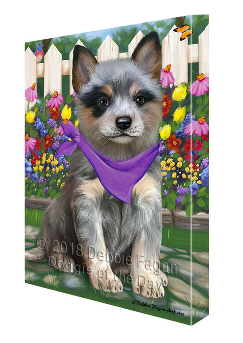 Spring Floral Blue Heeler Dog Canvas Print Wall Art Décor CVS86984