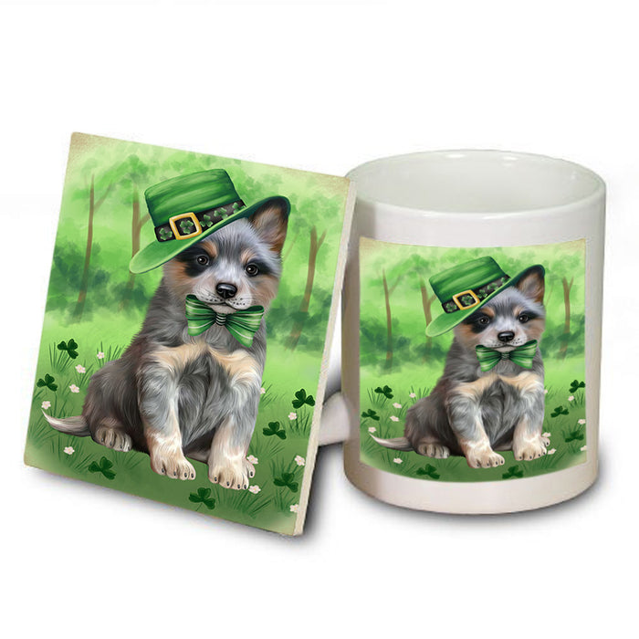 St. Patricks Day Irish Portrait Blue Heeler Dog Mug and Coaster Set MUC56982