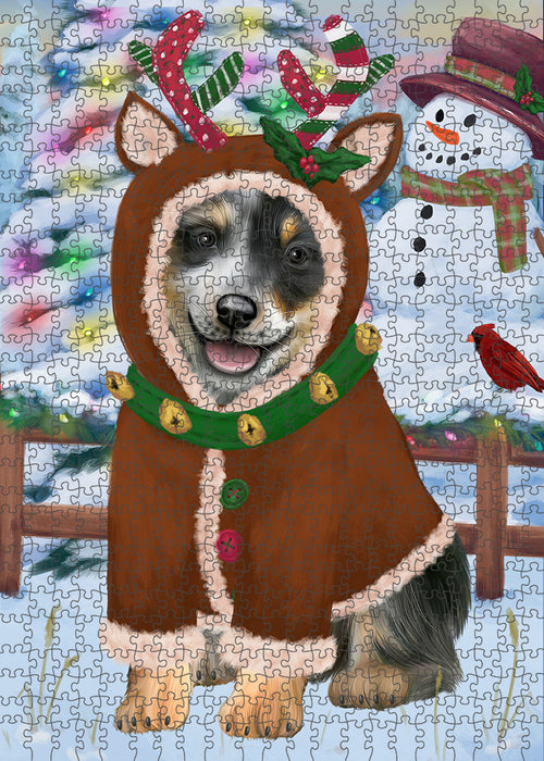 Christmas Gingerbread House Candyfest Blue Heeler Dog Puzzle with Photo Tin PUZL92984