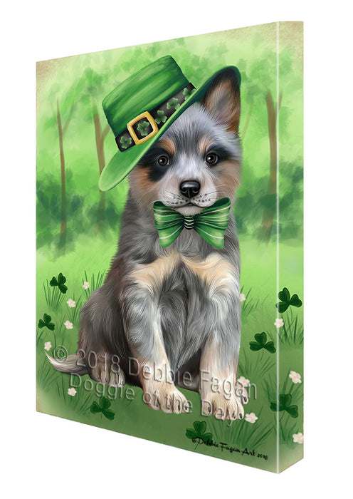 St. Patricks Day Irish Portrait Blue Heeler Dog Canvas Print Wall Art Décor CVS135350