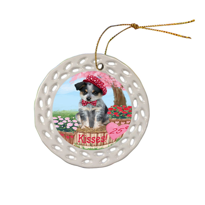 Rosie 25 Cent Kisses Blue Heeler Dog Ceramic Doily Ornament DPOR56293