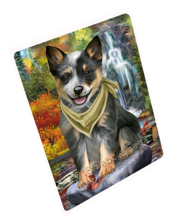 Scenic Waterfall Blue Heeler Dog Magnet Mini (3.5" x 2") MAG59745