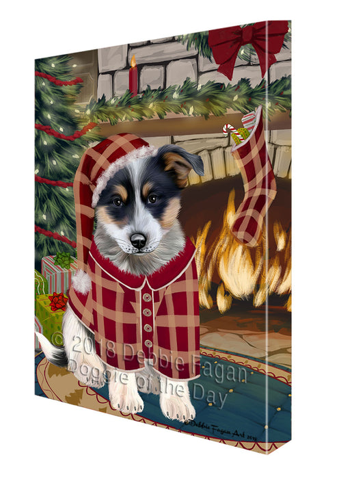 The Stocking was Hung Blue Heeler Dog Canvas Print Wall Art Décor CVS116963