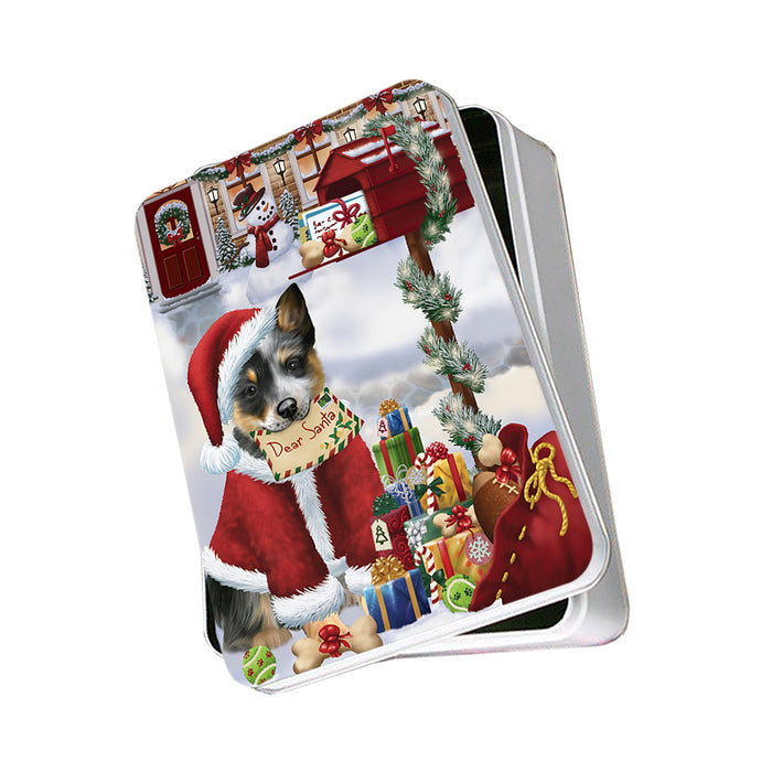 Blue Heeler Dog Dear Santa Letter Christmas Holiday Mailbox Photo Storage Tin PITN53528