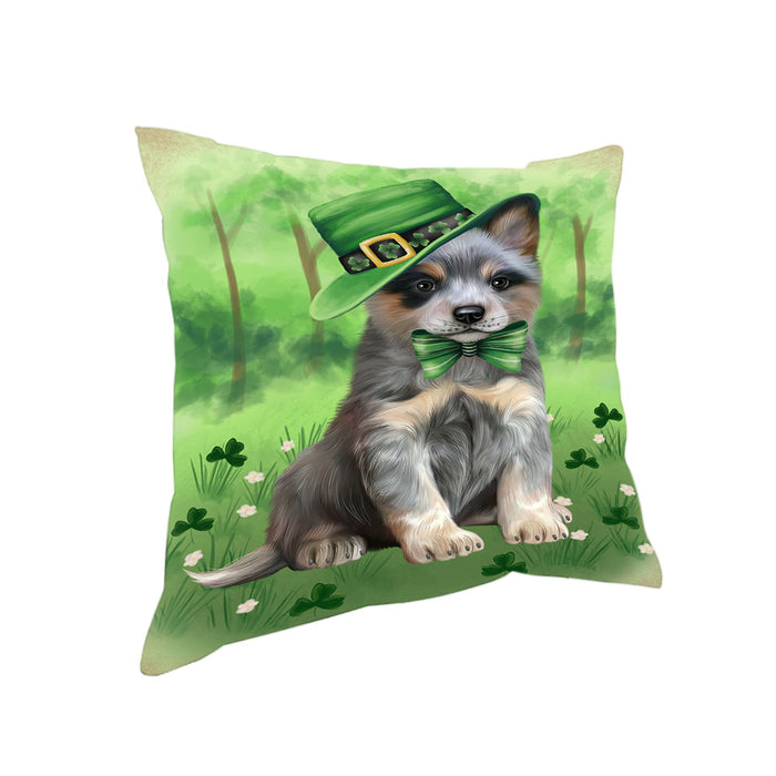 St. Patricks Day Irish Portrait Blue Heeler Dog Pillow PIL86072