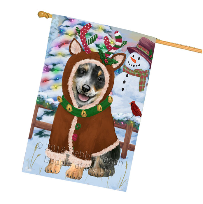 Christmas Gingerbread House Candyfest Blue Heeler Dog House Flag FLG56880