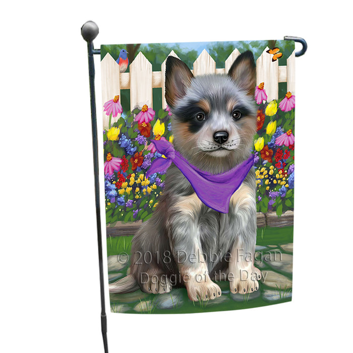 Spring Floral Blue Heeler Dog Garden Flag GFLG52188