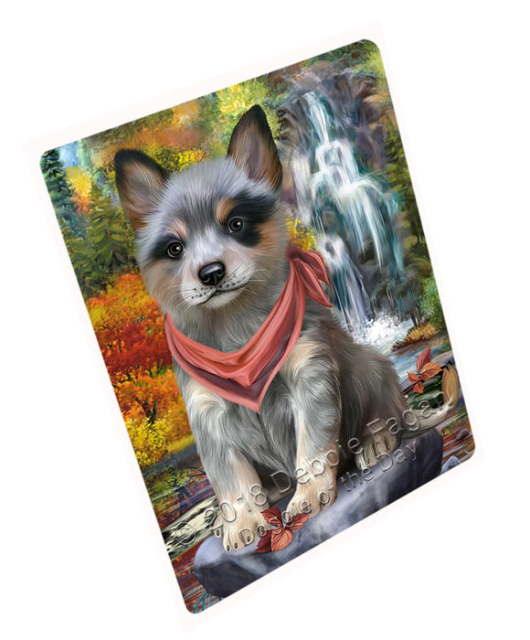 Scenic Waterfall Blue Heeler Dog Magnet Mini (3.5" x 2") MAG59748