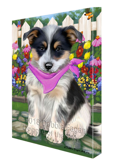 Spring Floral Blue Heeler Dog Canvas Print Wall Art Décor CVS86993