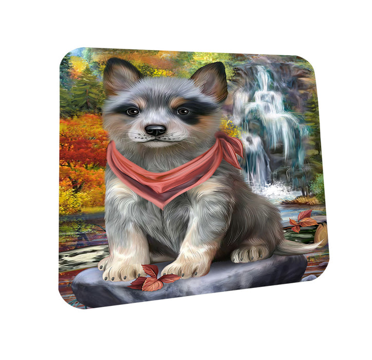 Scenic Waterfall Blue Heeler Dog Coasters Set of 4 CST51792