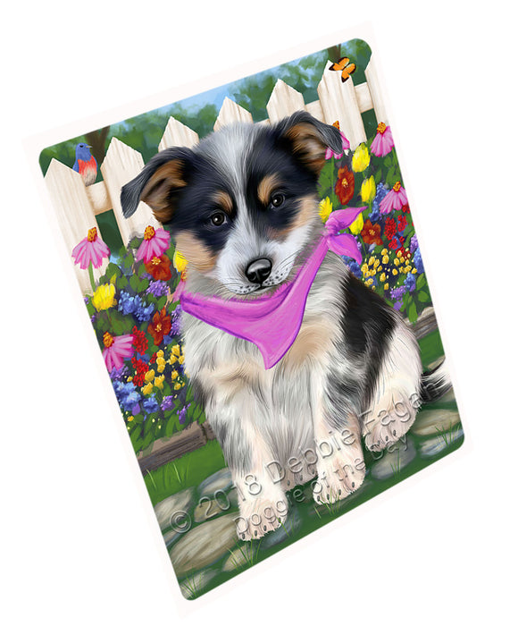 Spring Floral Blue Heeler Dog Cutting Board C60825