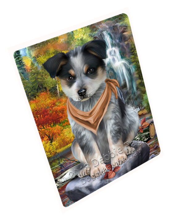 Scenic Waterfall Blue Heeler Dog Large Refrigerator / Dishwasher Magnet RMAG71502