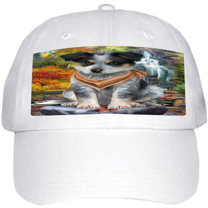 Scenic Waterfall Blue Heeler Dog Ball Hat Cap HAT59235