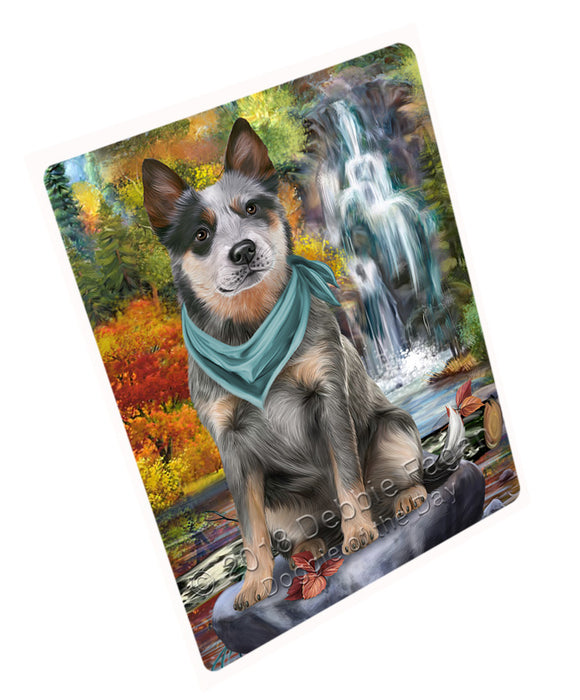 Scenic Waterfall Blue Heeler Dog Large Refrigerator / Dishwasher Magnet RMAG71508