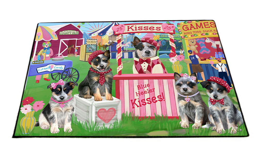 Carnival Kissing Booth Blue Heelers Dog Floormat FLMS52947