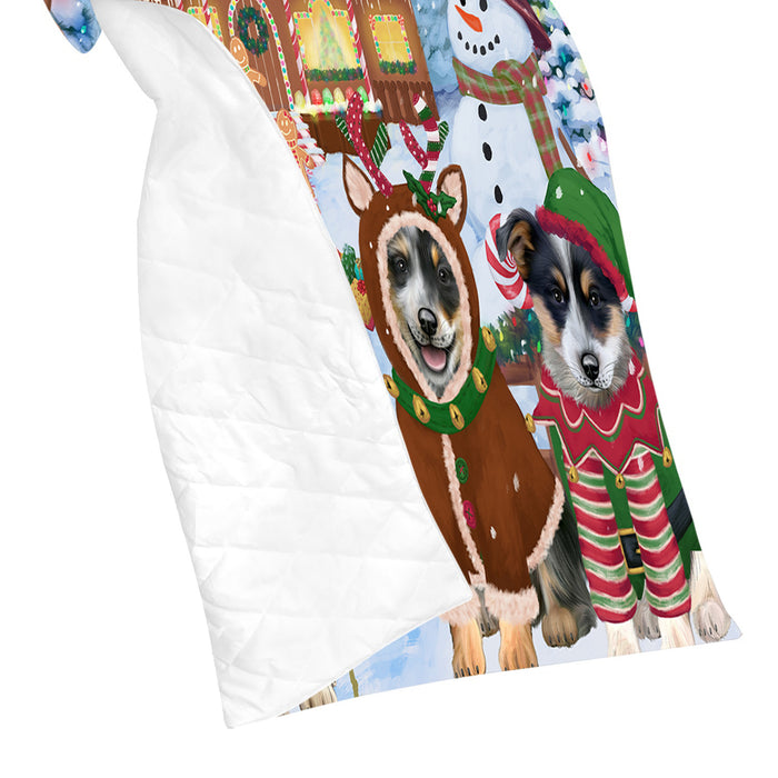 Holiday Gingerbread Cookie Blue Heeler Dogs Quilt