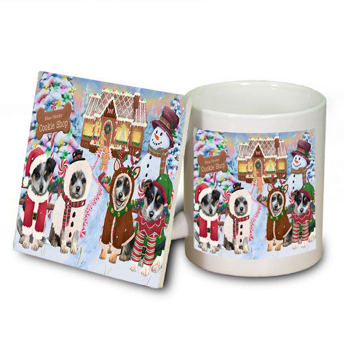 Holiday Gingerbread Cookie Shop Blue Heelers Dog Mug and Coaster Set MUC56102