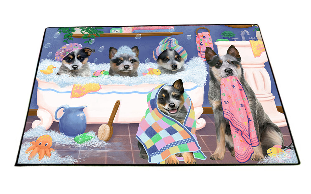 Rub A Dub Dogs In A Tub Blue Heelers Dog Floormat FLMS53487
