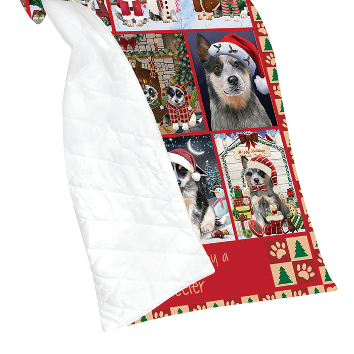 Love is Being Owned Christmas Blue Heeler Dogs Quilt
