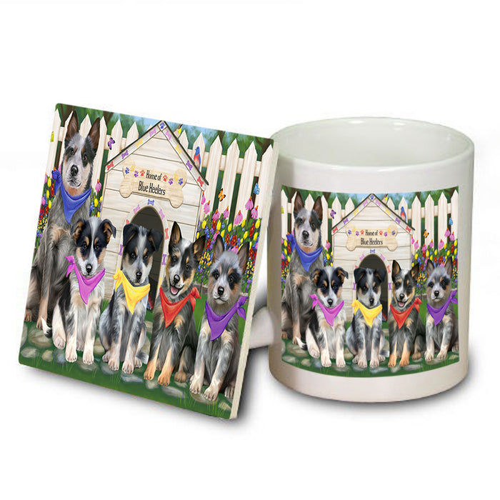 Spring Dog House Blue Heelers Dog Mug and Coaster Set MUC52143