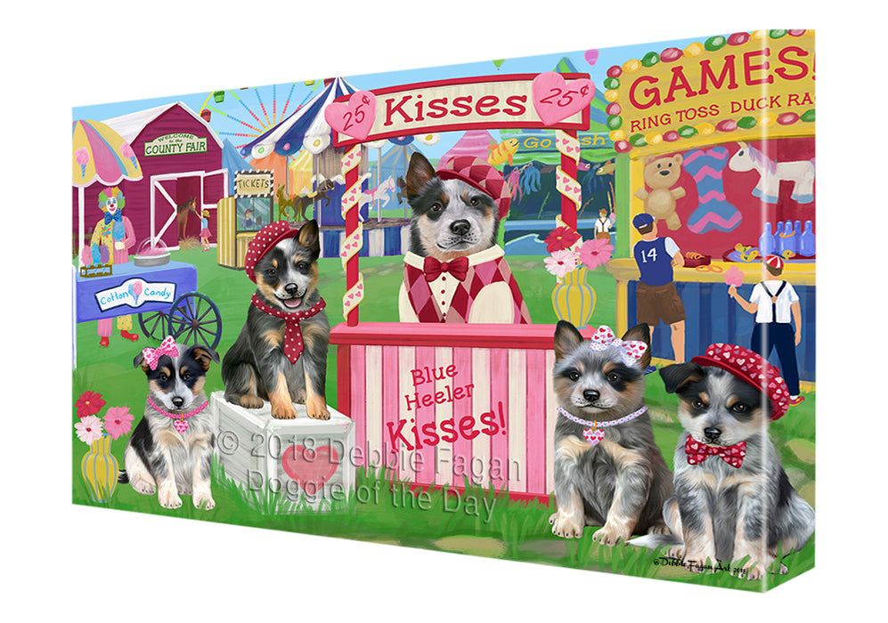 Carnival Kissing Booth Blue Heelers Dog Canvas Print Wall Art Décor CVS125279