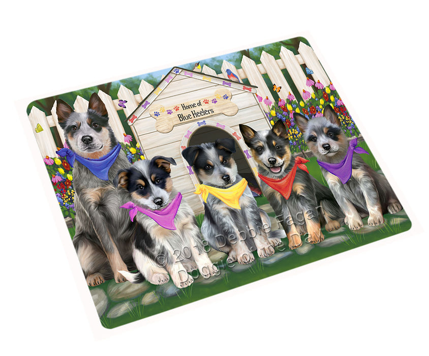 Spring Dog House Blue Heelers Dog Cutting Board C60702