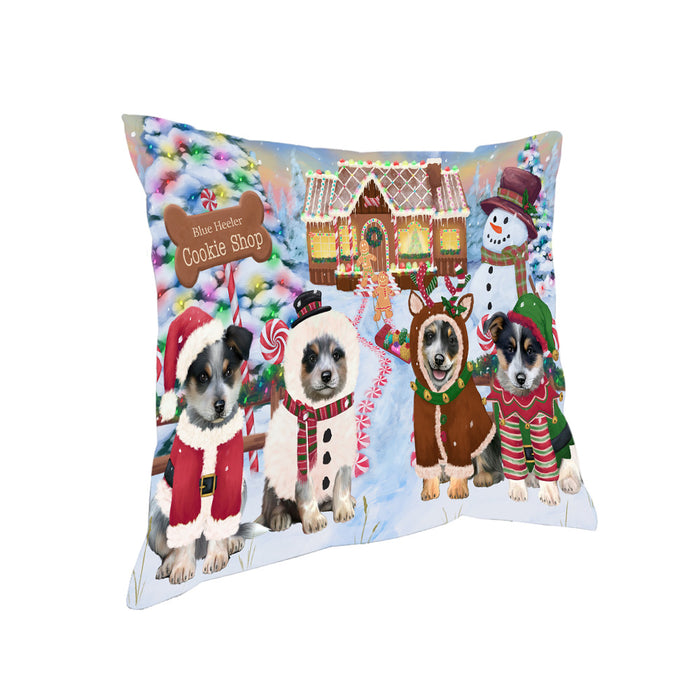 Holiday Gingerbread Cookie Shop Blue Heelers Dog Pillow PIL78732