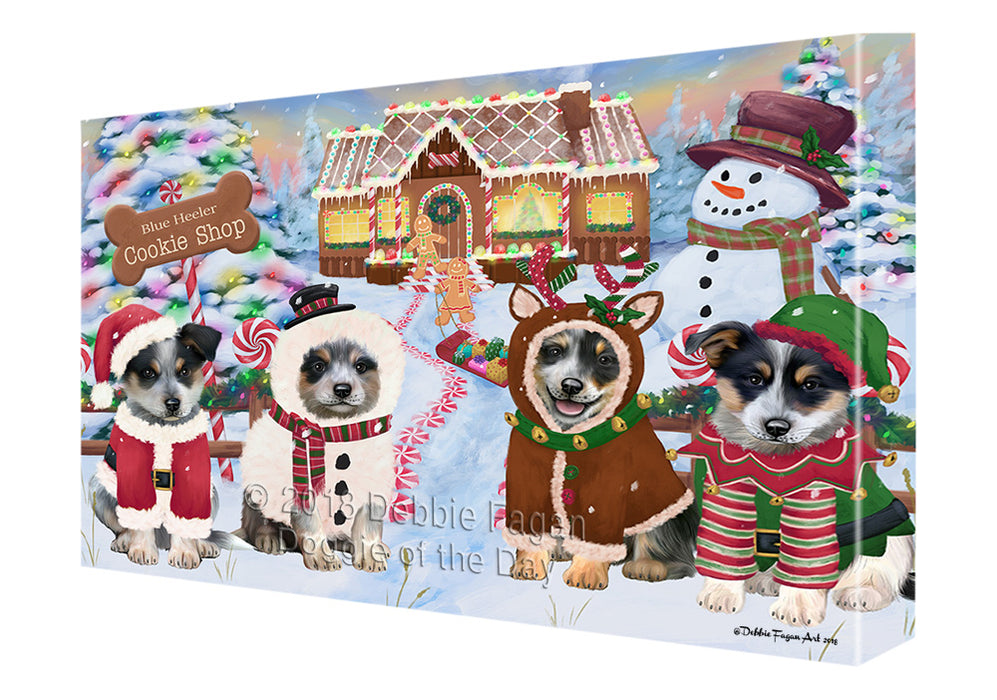 Holiday Gingerbread Cookie Shop Blue Heelers Dog Canvas Print Wall Art Décor CVS127214