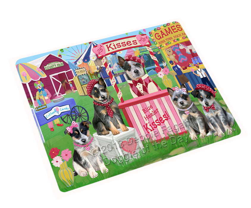 Carnival Kissing Booth Blue Heelers Dog Cutting Board C72822