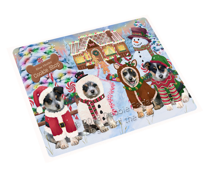 Holiday Gingerbread Cookie Shop Blue Heelers Dog Cutting Board C73467