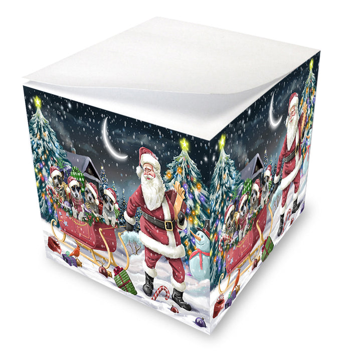 Santa Sled Dogs Christmas Happy Holidays Blue Heelers Dog Note Cube NOC51716
