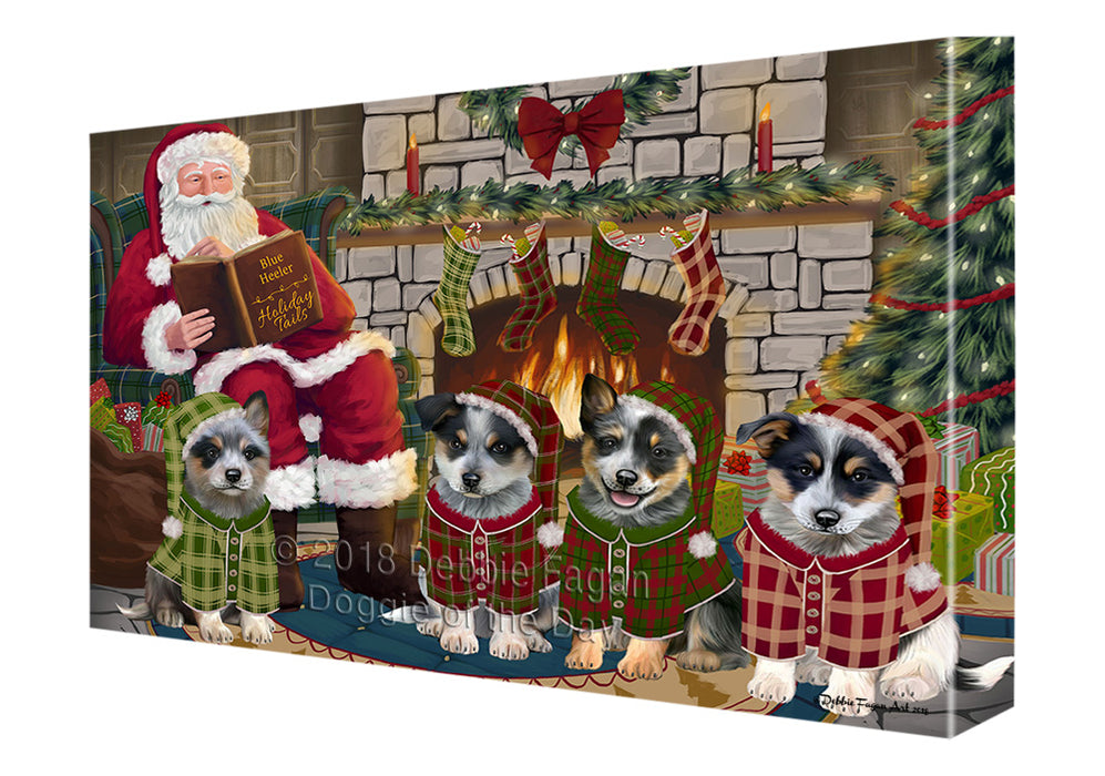 Christmas Cozy Holiday Tails Blue Heelers Dog Canvas Print Wall Art Décor CVS115865