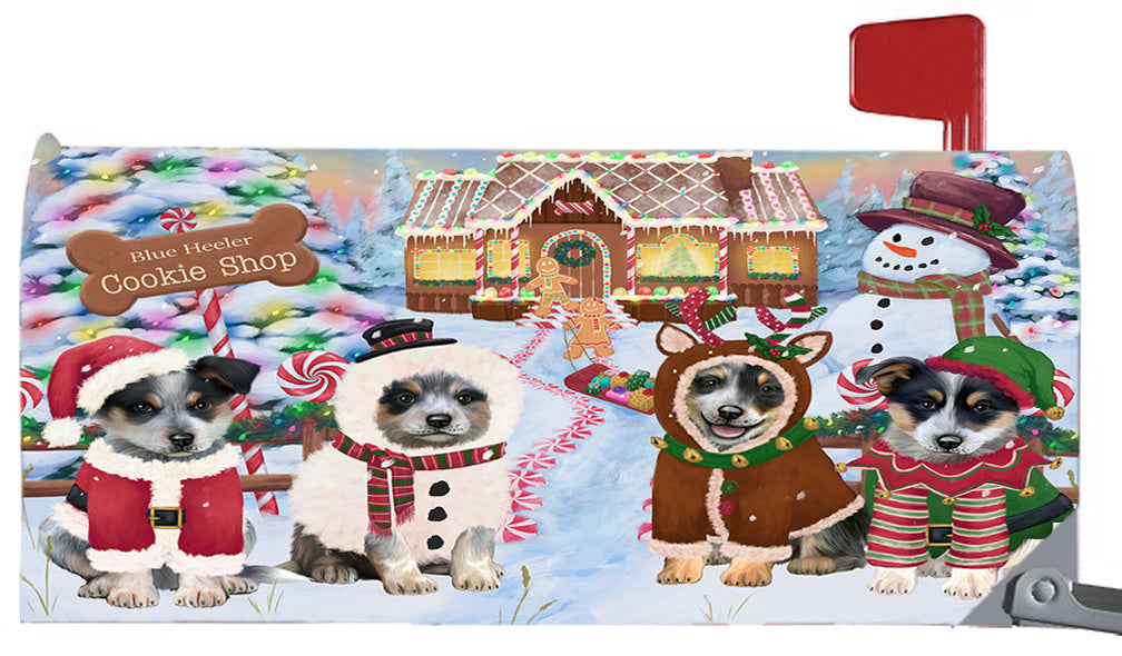 Christmas Holiday Gingerbread Cookie Shop Blue Heeler Dogs 6.5 x 19 Inches Magnetic Mailbox Cover Post Box Cover Wraps Garden Yard Décor MBC48971