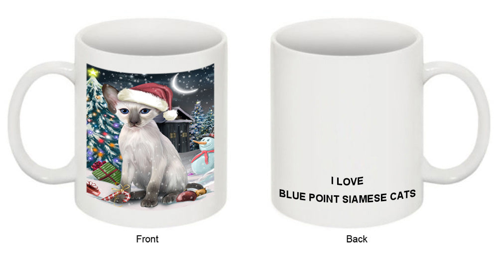 Have a Holly Jolly Christmas Happy Holidays Blue Point Siamese Cat Coffee Mug MUG49635