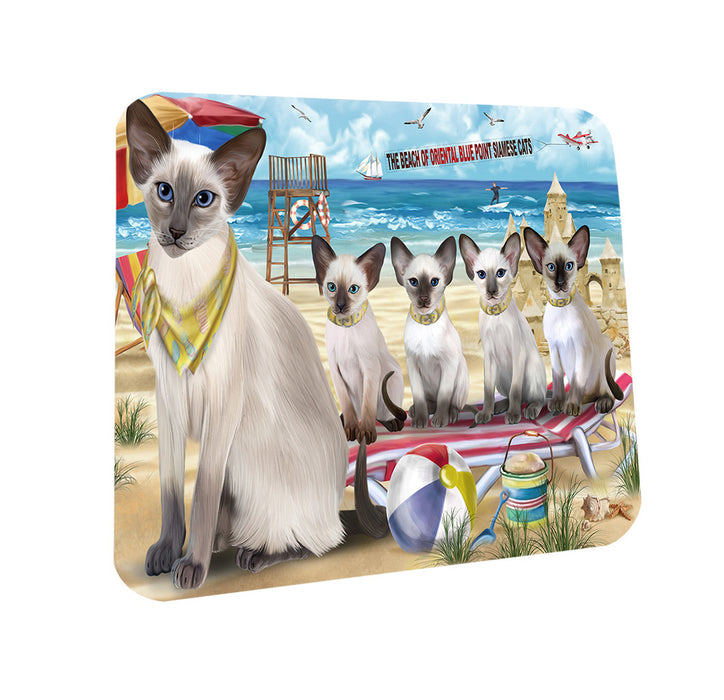 Pet Friendly Beach Blue Point Siamese Cats Coasters Set of 4 CST54119