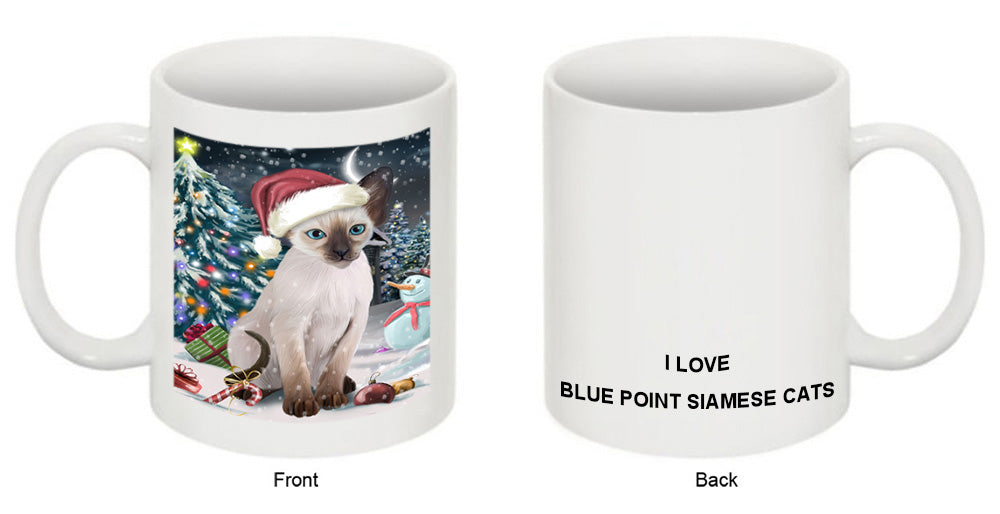 Have a Holly Jolly Christmas Happy Holidays Blue Point Siamese Cat Coffee Mug MUG49636