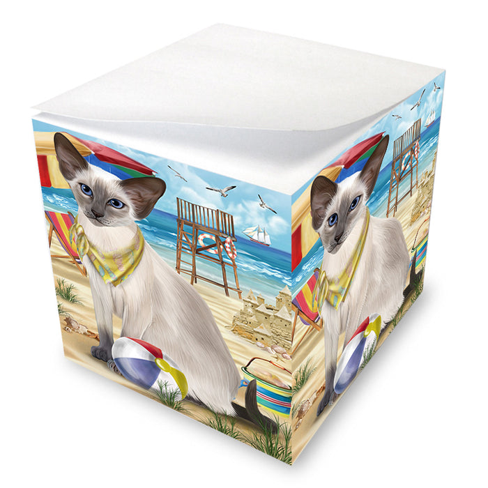 Pet Friendly Beach Blue Point Siamese Cat Note Cube NOC55808