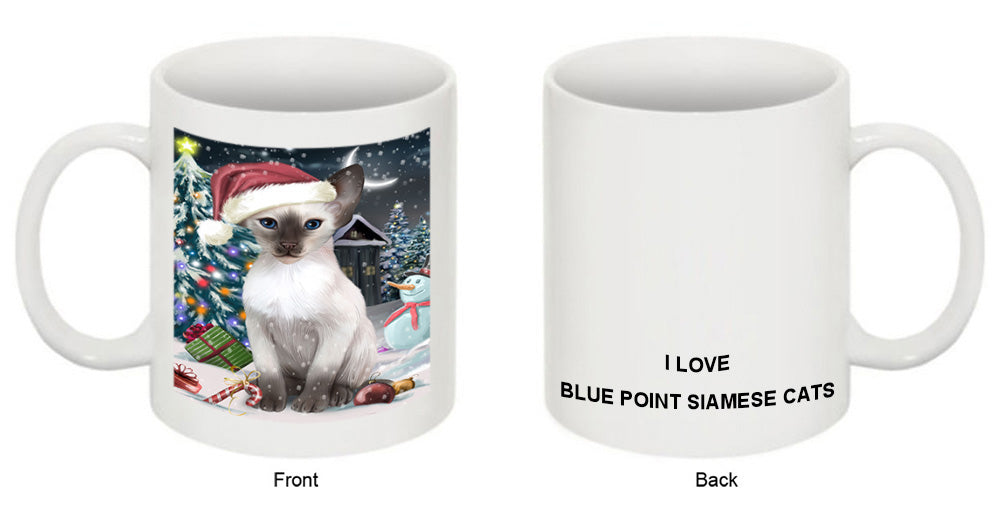 Have a Holly Jolly Christmas Happy Holidays Blue Point Siamese Cat Coffee Mug MUG49637