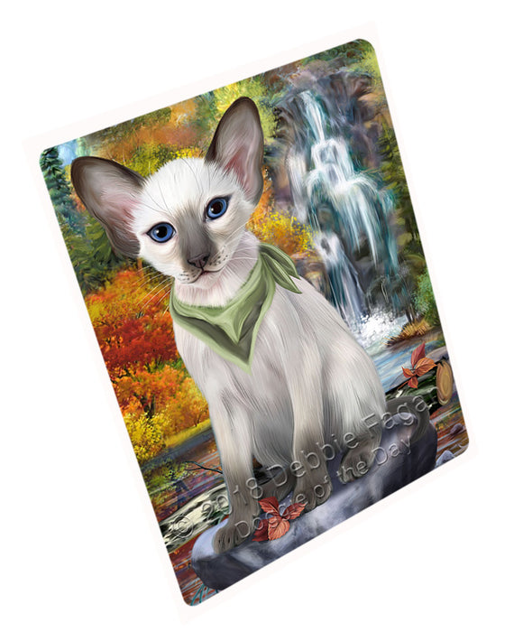 Scenic Waterfall Blue Point Siamese Cat Large Refrigerator / Dishwasher Magnet RMAG89646