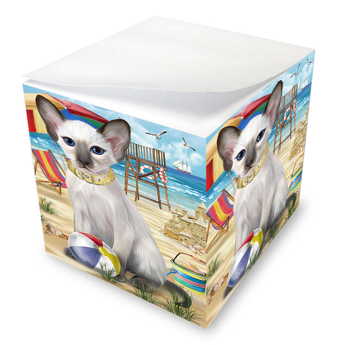 Pet Friendly Beach Blue Point Siamese Cat Note Cube NOC55809