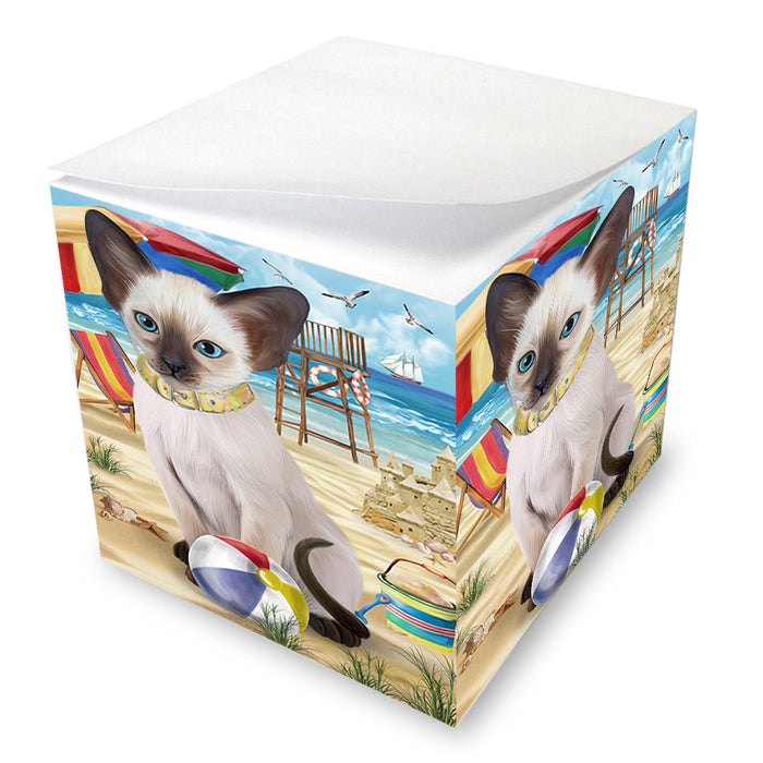 Pet Friendly Beach Blue Point Siamese Cat Note Cube NOC55810