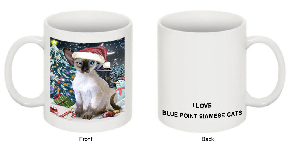 Have a Holly Jolly Christmas Happy Holidays Blue Point Siamese Cat Coffee Mug MUG49638
