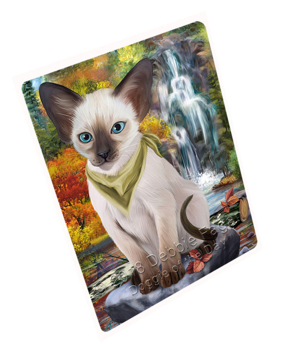 Scenic Waterfall Blue Point Siamese Cat Large Refrigerator / Dishwasher Magnet RMAG89652