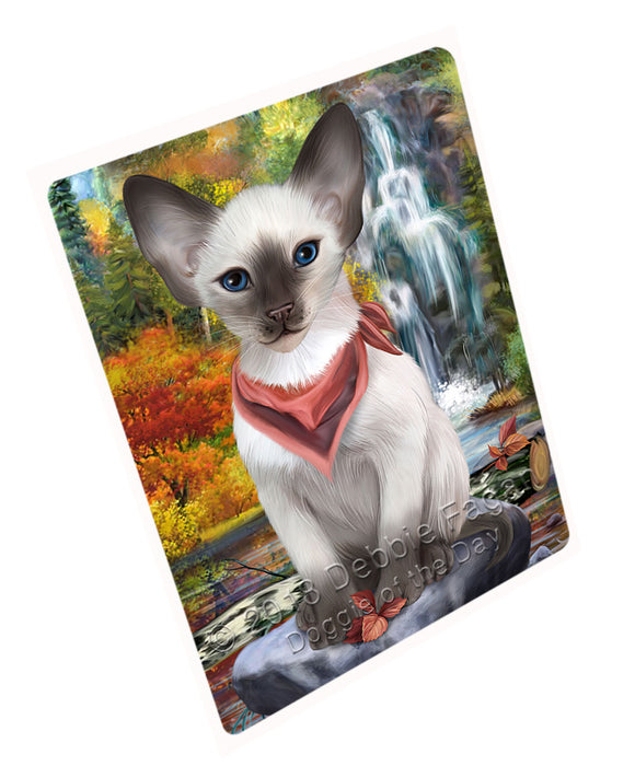 Scenic Waterfall Blue Point Siamese Cat Large Refrigerator / Dishwasher Magnet RMAG89658