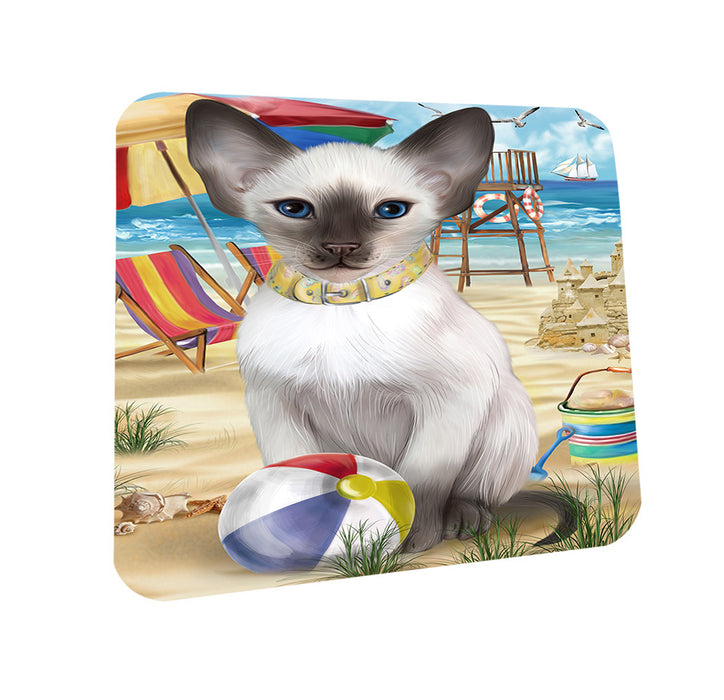 Pet Friendly Beach Blue Point Siamese Cat Coasters Set of 4 CST54123