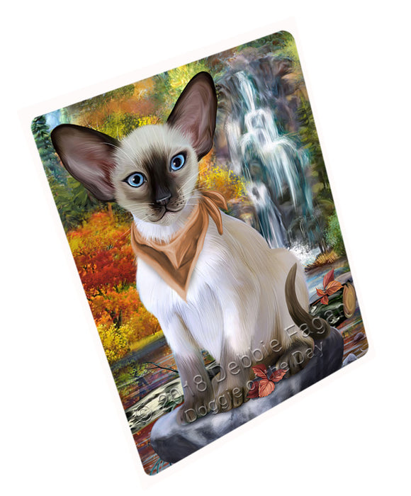 Scenic Waterfall Blue Point Siamese Cat Large Refrigerator / Dishwasher Magnet RMAG89664